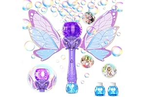 P PANACARE PANACARE Bubble Wand for Kids Girls Butterfly Bubble Wand Light Up Automatic Bubble Machine Blower Maker Wands with Bubble Solution,10000+ Bubbles/Min for Toddlers Outdoor Party Toys Birthday Gift