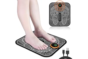 NTMAICHY Electronic Foot Massagers for Pain and Circulation, EMS Foot Massager, Folding Portable Electric Foot Massage Mat,Electric Foot Booster for Feet and Legs Muscle Stimulator with 8 Moods 19 Intensities