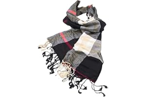 COVERI COLLECTION Sciarpa Foulard Uomo grigio nera bianca, rigata a scacchi con frangie, elegante raffinata, per tutte le stagioni, inclusa scatola in latta con logo