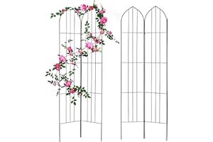 SCENDOR GARDEN Lot de 2 Treillis de Jardin pour vignes et Plantes grimpantes en Plein air, Panneaux de Grille en Fil de Fer pour pergola grimpante en Pot, Concombre, Tomate, Rose