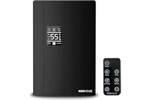 MONHOUSE Premium Dehumidifier for Home - 2200ml Tank - Remote Controlled, Sleep & Defrost Mode LED Display, 24 hr Timer & Auto Shut Off when Tank is Full - Ultra Quiet Electric Damp Absorber - Black