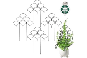 LYAZKMY 4 Pack Metal Plant Trellis, Stackable Garden Trellis for Potted Plants Indoor and Outdoor, Durable and Rustproof Plant Support for Climbing Plants, Ivy, Vines (Black)