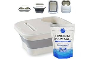 VIKINGTREAT Foot Spa Kit – Foldable Manual Foot Soak Basin with Epsom Salt, Portable Foot Spa Set for Stress Relief, Muscle Recovery & Home Spa – Non-Electric – Original Fresh (1kg)