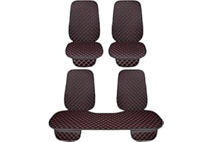 Auto Accessori Lupex Coprisedile Seduta 3 pezzi Universale Auto | Protezione Sedile 2 Anteriore e 1 Posteriore | Protector Comfort Automotive Cuscino Interni (PVC - Nero Rosso - 7pz)