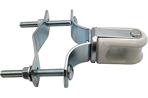 Airmont Products AP-10921, Heavy Duty Adjustable Porcelain Wire Holder, Reinforced Steel Saddle, Adjustable Steel Clamp Fits Around Any Pipe or Pole, Ceramic Head for Cables or Wires as an Insulator