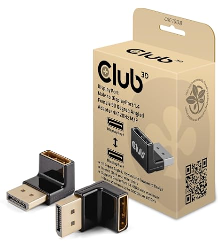 Cavo Adattatore InLine DisplayPort 1.4 Maschio-femmina Angolato 8K, 0.15m, Nero/oro