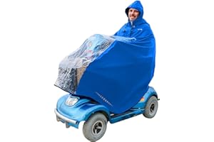 GOTITA - Wasserdichter Poncho für Elektrorollstuhl/Scooter - Rollstuhlmantel - Regencape für Elektrorollstuhl - Italienisches Design - Größe Electric/Scooter XL (Hellblau)