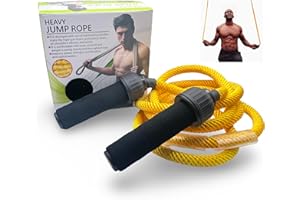 PHYSIOWORX Ergonomic Thick Weighted Skipping Rope - 270cm Length - 150mm Thickness - Super thick, Super Heavy Jump Rope for Intense Exercise, Boxing Training and Cardio Workouts