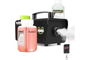 Fuzzix F500S Pack Machine à Fumée 500 Watts avec 1,25L de Liquide - Facile à transporter, Puissante et Compacte, Niveau de Réservoir, Idéal pour les Anniversaires, Soirées Halloween