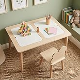 Rozitoys Montessori Ahşap Aktivite Masası Seti &ndash; Sandalyeli, 2 Saklama B&ouml;lmeli, Kapaklı Y&uuml;zey, Doğal Ahşap+Beyaz, 80x60x47 cm