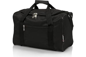5 Cities Ryanair 40x20x25 Tamaño Máximo Viaje Maleta De Mano Maleta Cabina Avion Mochila Garantía De 2 Años (Negro)