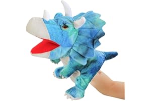 YOUYIKE Marionette Da Mano Peluche Dinosauro 30cm Triceratopo Dinosauro Giocattolo Marionette Per Bambini Giochi Di Ruolo, Giocattoli Interattivi Per L'Educazione Della Prima Infanzia