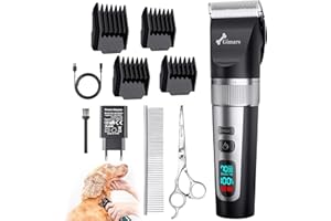 Gimars maquina cortar pelo perros mejorada con 7000 rpm para pelaje grueso, cortapelos perros silenciosa y recargable, maquina de cortar pelo para perros inalámbrica con set de tijeras