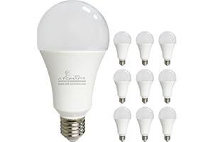 LED ATOMANT Pack 10x Bombilla E27 A70 20W, Color Blanco Frio (6500K), 2000 Lumenes, No Regulable, Equivalencia 200 Watios
