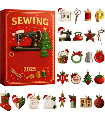 Hemline 2023 Calendrier De L'Avent - 24 Cadeaux De Couture Et D'artisanat - Compte à Rebours De Noël - Cadeau Original Pour Les Artisans - Hemline Grotto