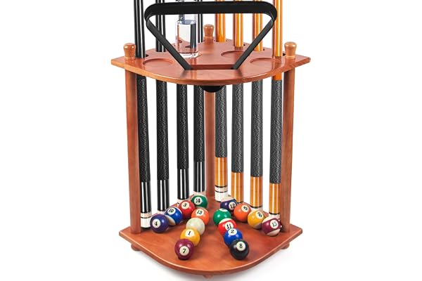 AKLOT Support Mural de Queue de Billard pour 16 Boules et 8 Bâtons - Lot Complet