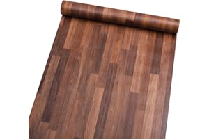 GLOW4U Papel de contacto autoadhesivo de bloque de carnicero de madera para cocina, encimera, armarios, puerta, mesa, escritorio, muebles, papel tapiz de 15.7 x 117 pulgadas (color oscuro)