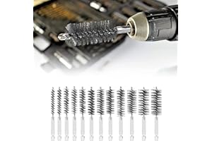 SQXALDM Brosse Métallique Perceuse Brosse Cylindrique Perceuses Brosses Cylindriques à Queue Hexagonale pour Nettoyage Rapide et Efficace Surfaces Métalliques Bois（12 Pièces）