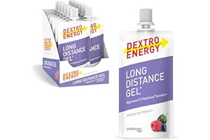 ‎DEXTRO ENERGY Dextro Energy Long Distance Gel Wildberry + Magnesium und Natrium - 12x50ml (12er Pack) - High Carb Energy Gel mit Palatinose und Elektrolyte