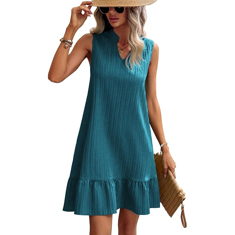 AUSELILY Abito Lungo Da Donna Casual A Maniche Corte Con Tasche(Malva,L