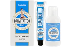 BALM TATTOO - Original Pack - Tattoo Cream+Cleansing Gel - Balm Tattoo Original+Balm Tattoo Cleansing Gel - Tattoo Aftercare - Skin Moisturiser - For Sensitive Tattooed Skin - 30 g+100 ml