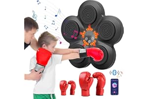 GZIZTX Music Boxing Machine, Musik Boxmaschine Bluetooth mit 2 Sätzen Boxhandschuhen für Erwachsene und Kinder, Boxausrüstung mit 5 Modi, 9 Stufen Geschwindigkeit,Boxmaschine geeignet für Heimtraining und St