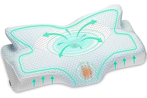 Elviros Zervikale ortopedyczna poduszka pod głowę z pianki memory, zdejmowana, ergonomiczna poduszka pod kark dla osób śpiących na boku