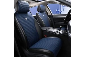 Menifomory Blue Seat Covers Auto Seat Cushion Covers Leather Universal Seat Covers 2/3 Covered 11PCS Fit Car/Auto/Suv (A-Dark blue)