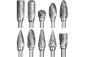 ZFYQ Juego de Fresas de Vástago de 1/8" para Tallado de Carpintería y Pulido de Metales, 10 Piezas