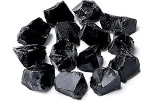 ‎XIANNVXI XIANNVXI Black Obsidian Stone Raw Stones Premium Crystals Stones 100% Natural Healing Stones Raw Crystal Healing Reiki (200G)