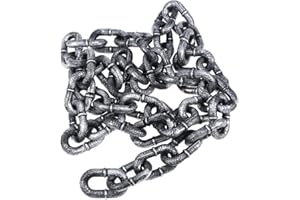 Tomaibaby Halloween Chain Link Plastic Grey and Black Chain Link Costume Accessory Halloween Decoration 1M/3.28Feet