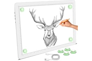 Phylosal Magnetisches A3-Lichtpad, superhelle Lichtbox mit Seitentaste, Diamant-Kunst-Lichttafel, Lightbox zum Nachzeichnen und Zeichnen, USB-Strom-Kunsthandwerk-Lichttisch zum Skizzieren