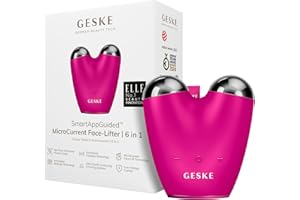 GESKE | SmartAppGuided™ MicroCurrent Face Lifter | 6 in 1 | Lifting facial | Outils de soins de la peau | Lifting visage | Appareil anti-âge | Micro-courant contre les rides