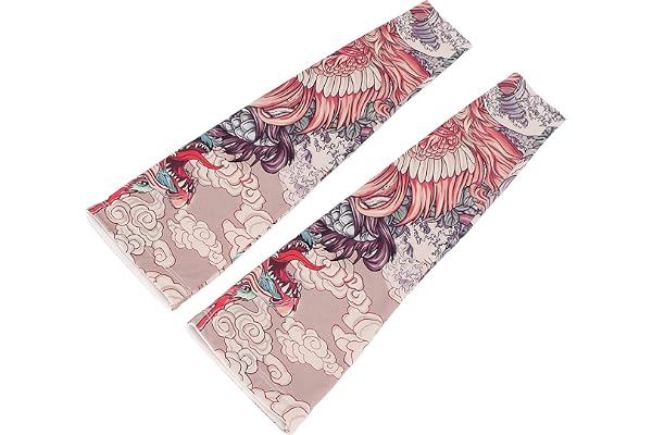 Manchon Bras, Manchette Bras Femme, Manchons de Bras, Protection UV UPF 50+ Respirant Haute élasticité Taille Libre sans Couture Manchons de Bras de Tatouage pour Hommes Et Femmes