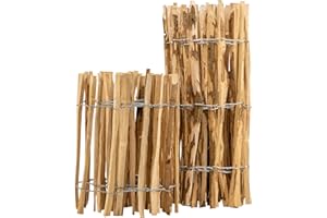 BooGardi Staketenzaun · 14 Größen · 120cm hoch · 5m lang · Lattenabstand 3-5cm · Kastanienzaun aus Haselnuss · Gartenzaun Holz · Jägerzaun Holzzaun · Bauernzaun