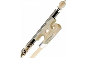 SURVEAL Arco professionale per violino barocco in fibra di carbonio naturale Mongolia crine di cavallo con osso di bue rana intagliato Acro de Violoncello (4/4) (4/4)