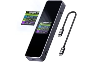 DOCKCASE Smart Case SSD M2 Protezione di Alimentazione di 10s, Rilevamento della salute dell'SSD, Doppie Porte USB-C 3.2 Gen 2 (10Gbps) NVMe Case Supporta NVMe SSD fino a 4TB