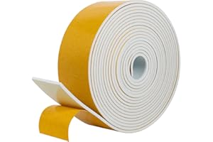 fowong Self Adhesive Weatherstripping 50mm Wide X 3mm Thick X 5m Long White Colour Closed Cell Foam Tape Home Window Door Draught Excluder