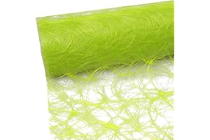 DEKO AS GMBH Sizoweb Tischband - 25 Meter Rolle + 100 Dekodiamanten Gratis (20cm Breite, Maigrün)