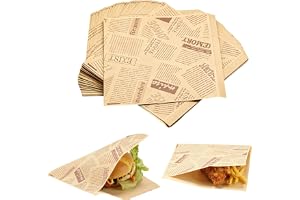 Paket med 150 ark hamburgerpapper, 18 x 18 cm, brunt | Papperblad, hamburgarpapper, vattentätt och oljebeständigt, för hamburgare, pommes frites, ost, kakor, smörgåspapper