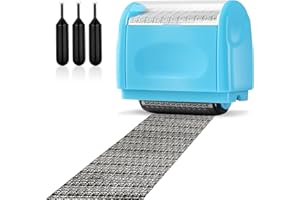 Lindastas Address Blocker Wide Roller Stamp - Confidential Data Defender With 3-Pack Refills for Anti Theft and Privacy Safety (Blue Stamp + 3 Refills)