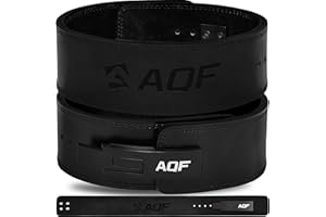 AQF Ceinture Musculation Levier Boucle, Approuvé IPL USPA - 4" Largeur 10mm D'épaisseur Cuir Vache Daim Ceinture De Force, Ceinture Halterophilie Pour Powerlifting & Sport Homme