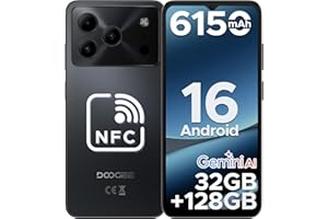 DOOGEE NOTE 56 PRO Mobile Phones, Newest Android 16 With Gemimi AI, 32GB+128GB/2TB, 6150mAh& 6.56" HD+90Hz Display, Dual SIM Unlocked Mobile Phone, 8.45mm Ultra-Slim, Face ID, 5G WiFi, GPS,NFC-Black