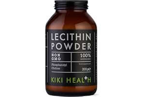 KIKI Health Non-GMO Lecithin Powder Food Supplement | Embrace Culinary Excellence & Nutritional Support | Elevate Your Recipes with Versatile Soy-Based Emulsifier | Thickener Perfect for Vegan - 200g