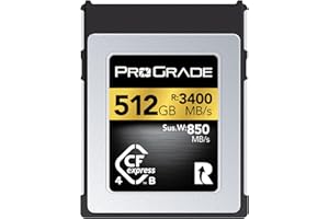 ProGrade Digital CFexpress 4.0 Typ B Speicherkarte für Kameras, optimiert für Express-Übertragung von Dateien und großen Speicher, 512 GB Gold-Serie