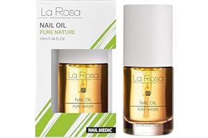 LA ROSA LaRosa HUILE POUR CUTICULES avec Amande Douce, Argan et Jojoba – Hydratant et Nourrissant avec Vitamine E et Extrait de Fleur de Lotus – Vegan et Naturel à 93,6% – 10 ml