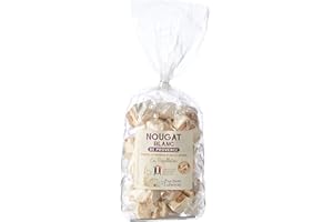 Les Ruchers du Luberon - Nougat Blanc de Provence en Papillote 180 g - Nougat Blanc aux Amandes et au Miel de Lavande - Traditionnel - Fabrication Artisanale