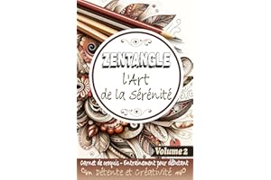 Zentangle l'Art de la Sérénité Volume 2 - Carnet de Croquis Entrainement pour débutant Détente et Créativité: Dessins Méditatifs avec Motifs apaisants
