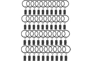 Lot de 40 Anneaux Rideaux, AMZMUKAUP Clips de Rideau Clips pour Rideaux avec Anneaux de 35 mm de Diamètre pour Rideaux de Fenêtre et de Douche, Noir