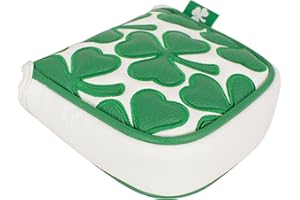 Asbri Golf Shamrock Cubierta para Putter de mazo, Blanco, Verde, Talla única